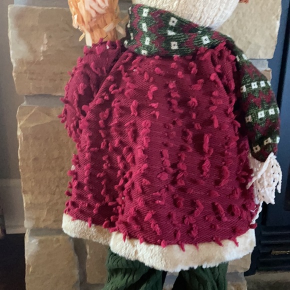 Tall Standing Fabric Snowman with Hat and Broom. New. - Picture 6 of 11